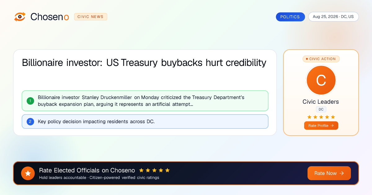 Visual summary for Billionaire investor: US Treasury buybacks hurt credibility