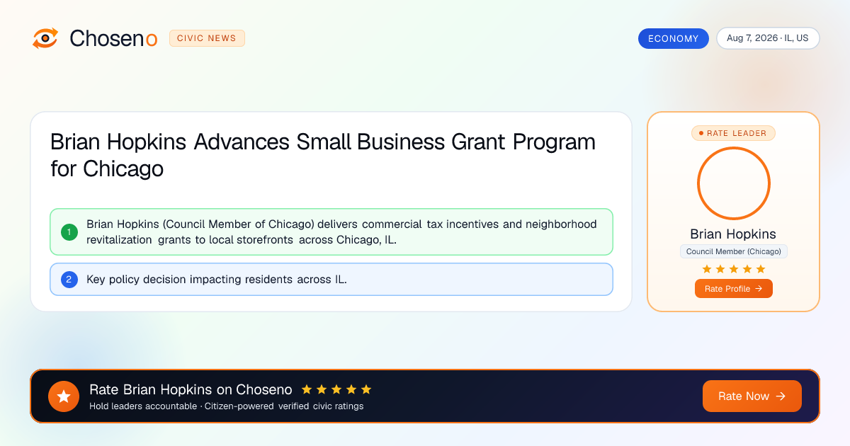 Brian Hopkins Advances Small Business Grant Program for Chicago
