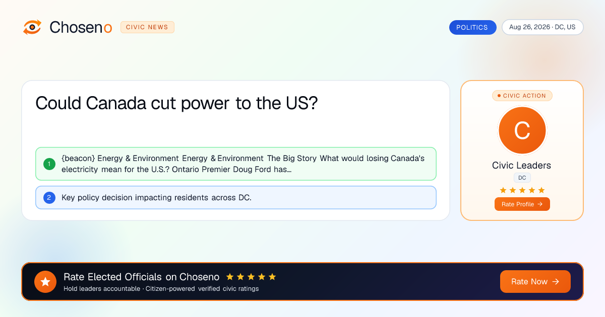 Visual summary for Could Canada cut power to the US?