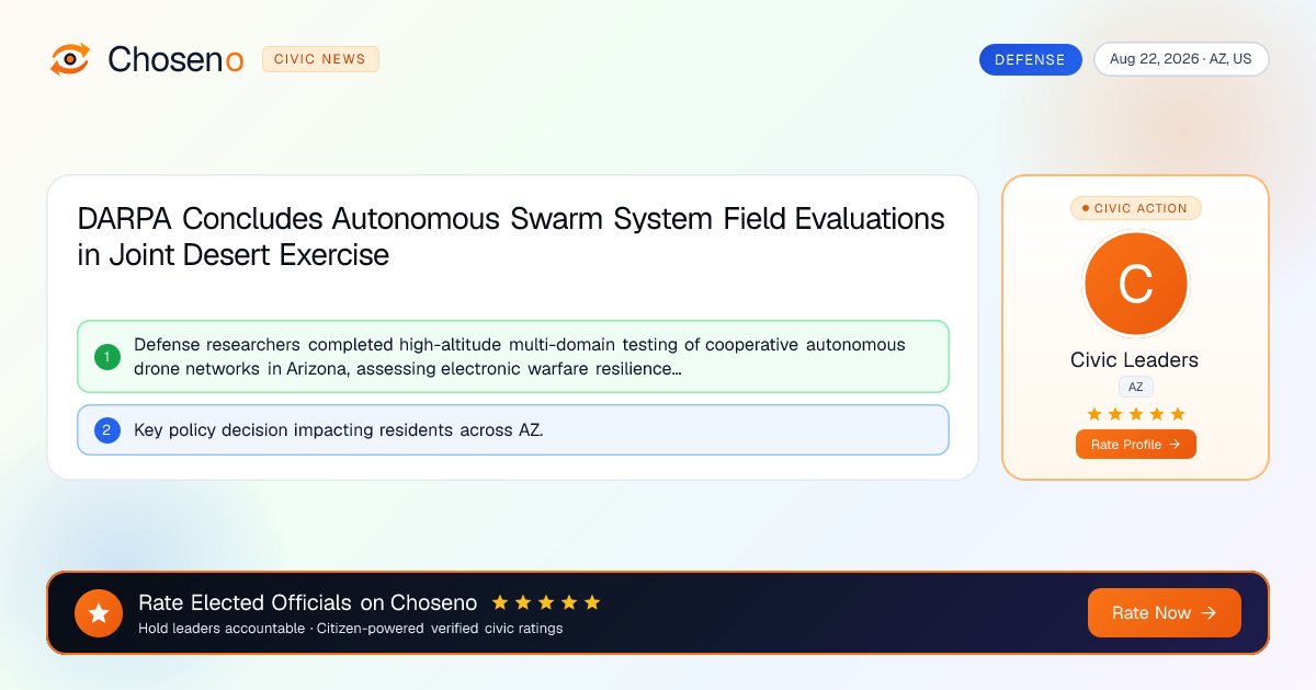 DARPA Concludes Autonomous Swarm System Field Evaluations in Joint Desert Exercise