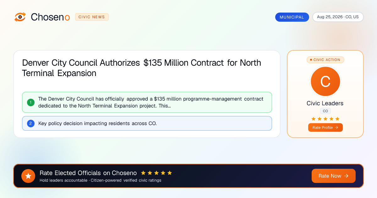 Visual summary for Denver City Council Authorizes $135 Million Contract for North Terminal Expansion