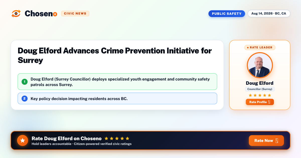 Doug Elford Advances Crime Prevention Initiative for Surrey