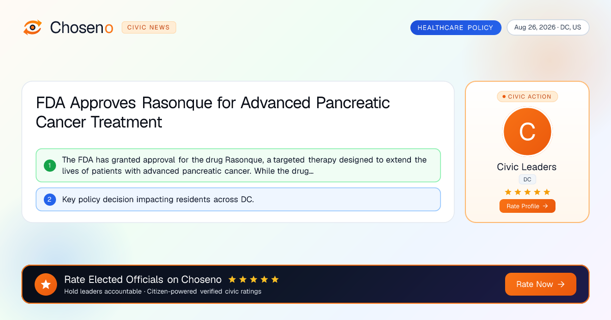 Visual summary for FDA Approves Rasonque for Advanced Pancreatic Cancer Treatment