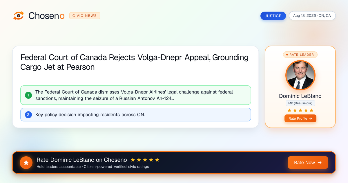 Federal Court of Canada Rejects Volga-Dnepr Appeal, Grounding Cargo Jet at Pearson