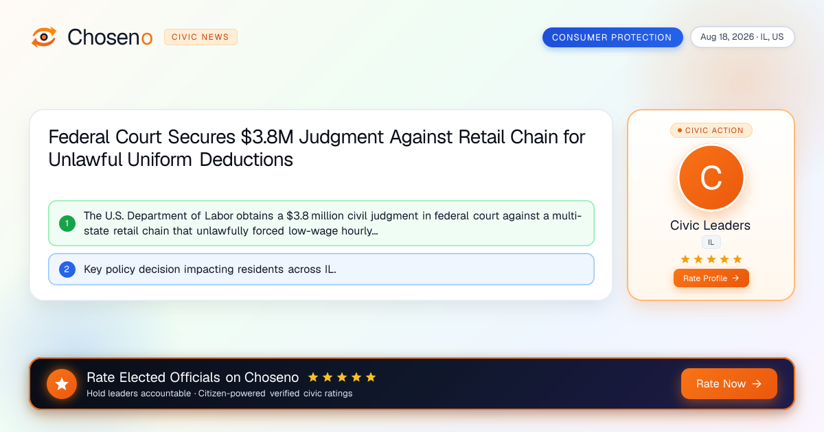Federal Court Secures $3.8M Judgment Against Retail Chain for Unlawful Uniform Deductions