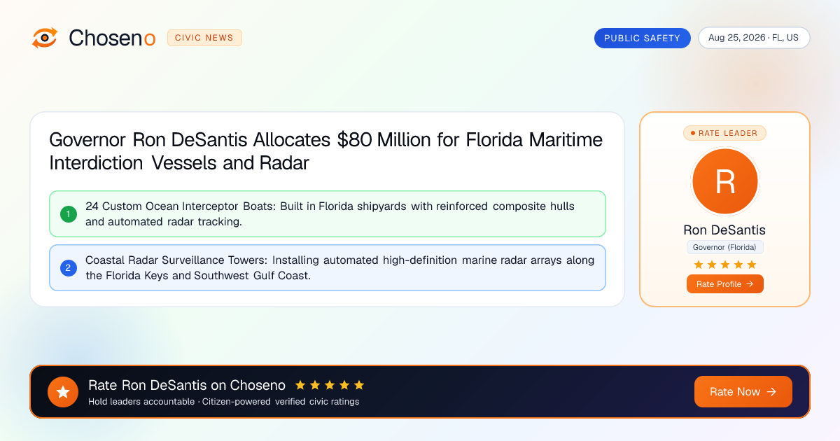 Governor Ron DeSantis Allocates $80 Million for Florida Maritime Interdiction Vessels and Radar