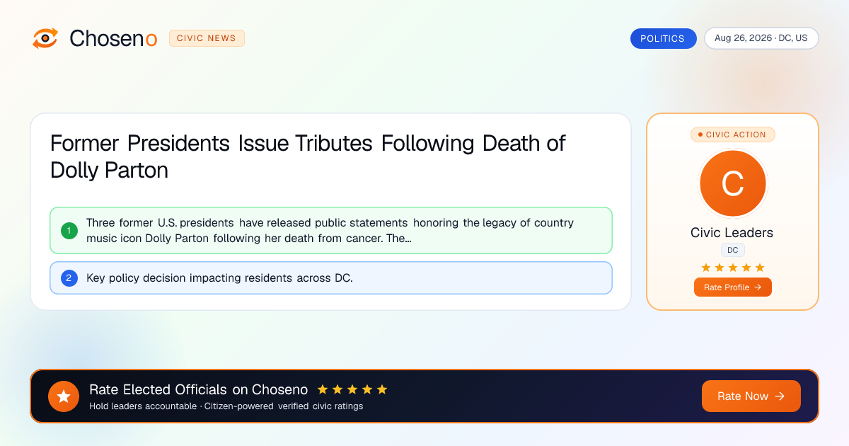 Former Presidents Issue Tributes Following Death of Dolly Parton
