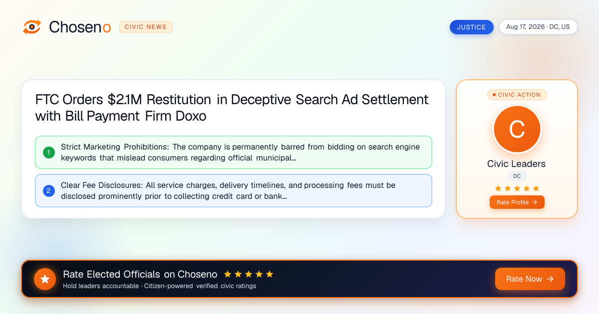 FTC Orders $2.1M Restitution in Deceptive Search Ad Settlement with Bill Payment Firm Doxo