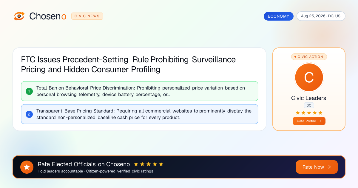 FTC Issues Precedent-Setting Rule Prohibiting Surveillance Pricing and Hidden Consumer Profiling