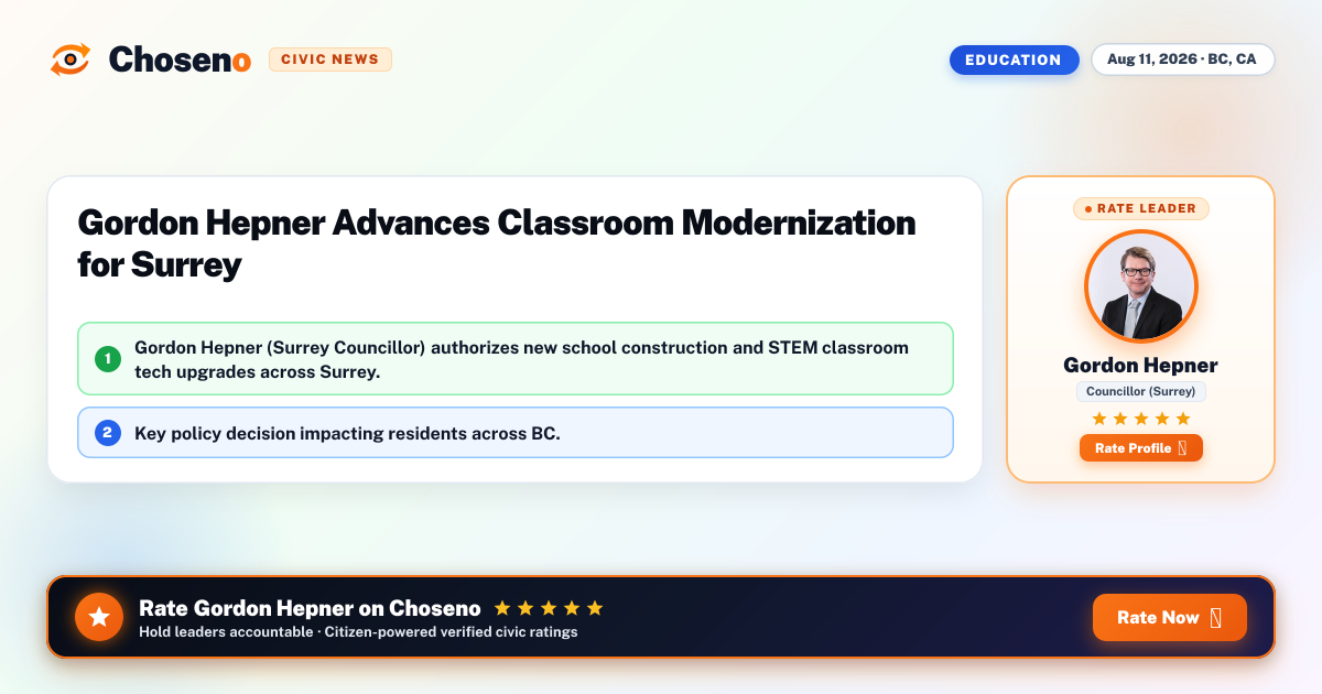 Gordon Hepner Advances Classroom Modernization for Surrey