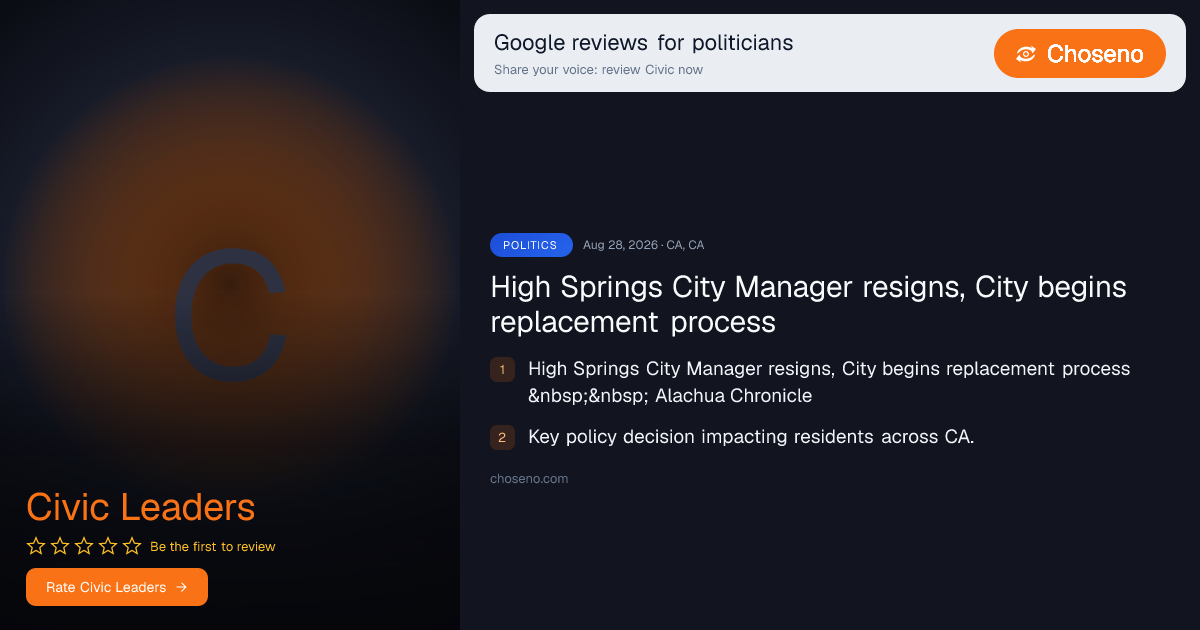High Springs City Manager resigns, City begins replacement process