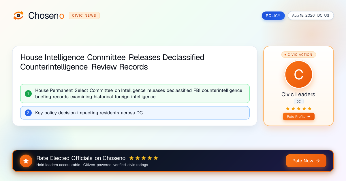 Visual summary for House Intelligence Committee Releases Declassified Counterintelligence Review Records