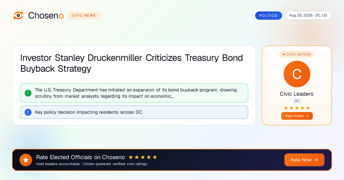 Visual summary for Investor Stanley Druckenmiller Criticizes Treasury Bond Buyback Strategy