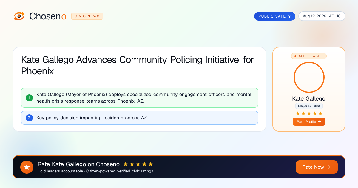 Kate Gallego Advances Community Policing Initiative for Phoenix