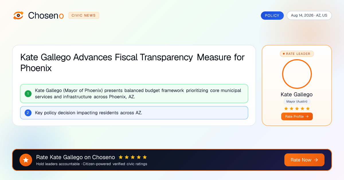 Kate Gallego Advances Fiscal Transparency Measure for Phoenix