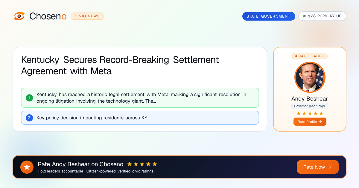Kentucky Secures Record-Breaking Settlement Agreement with Meta