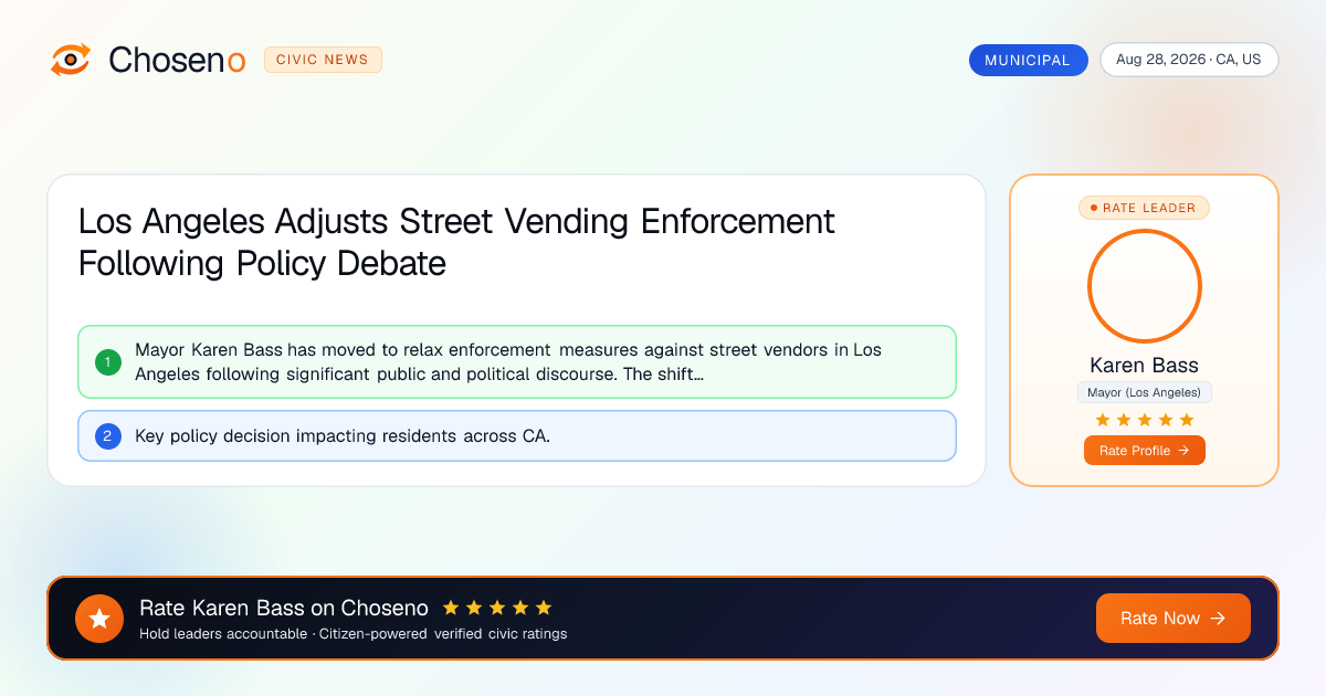 Los Angeles Adjusts Street Vending Enforcement Following Policy Debate