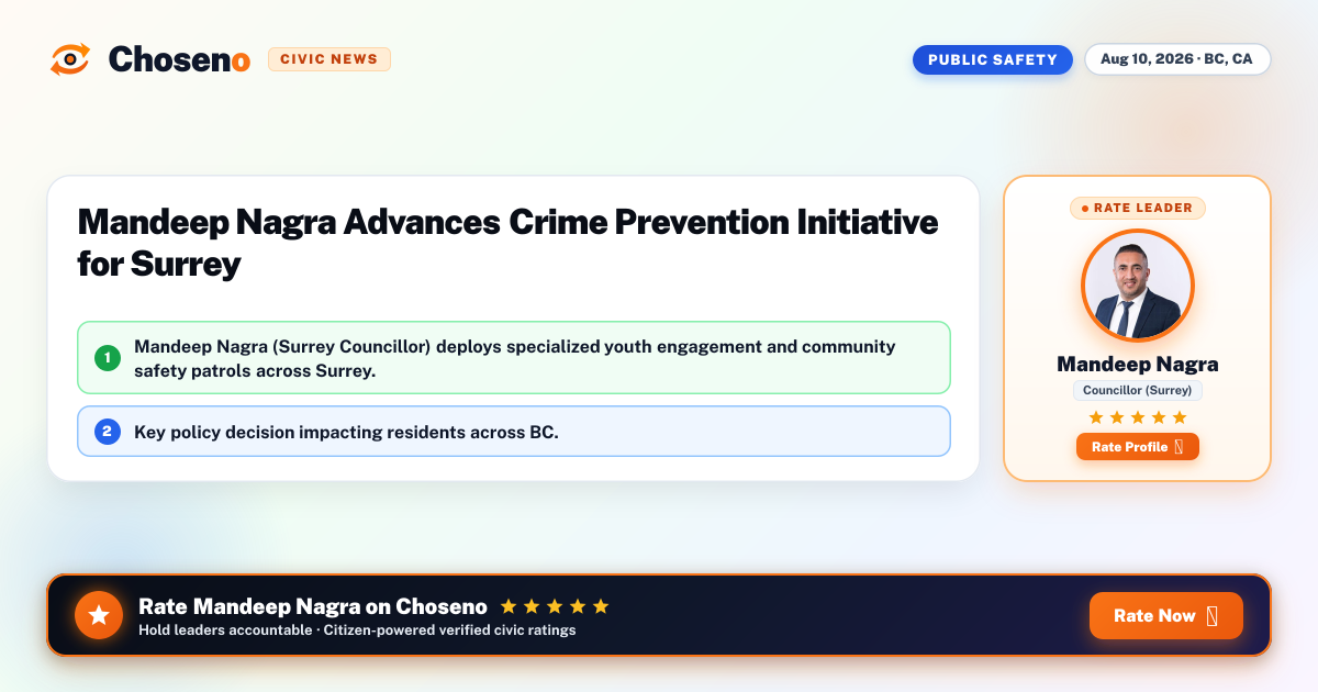 Mandeep Nagra Advances Crime Prevention Initiative for Surrey