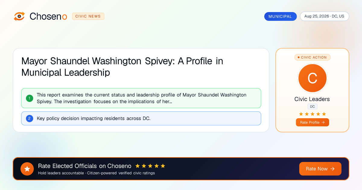 Visual summary for Mayor Shaundel Washington Spivey: A Profile in Municipal Leadership