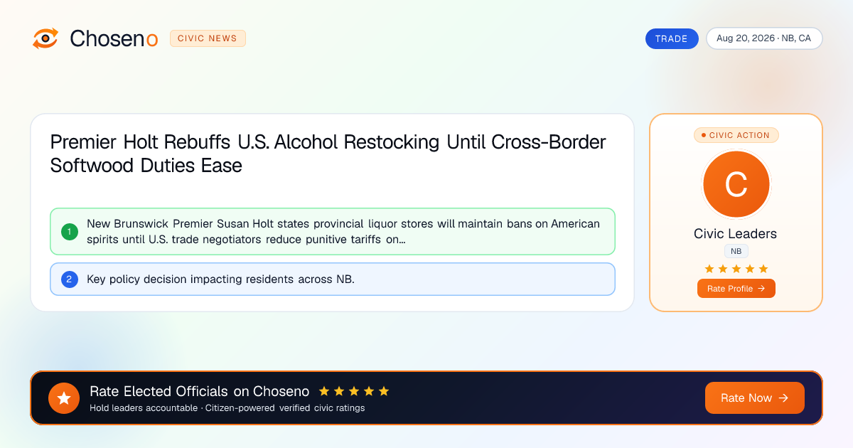Visual summary for Premier Holt Rebuffs U.S. Alcohol Restocking Until Cross-Border Softwood Duties Ease