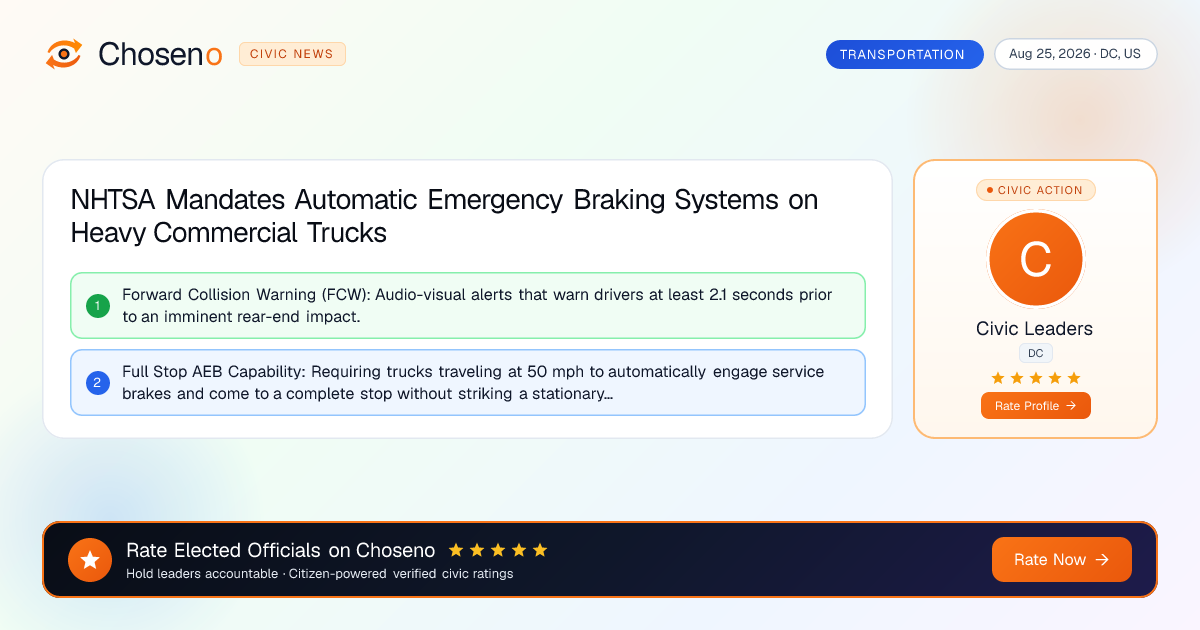 NHTSA Mandates Automatic Emergency Braking Systems on Heavy Commercial Trucks