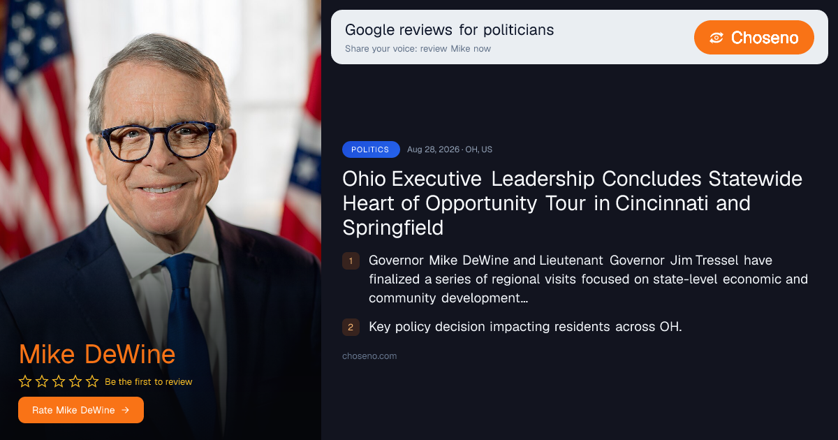 Ohio Executive Leadership Concludes Statewide Heart of Opportunity Tour in Cincinnati and Springfield
