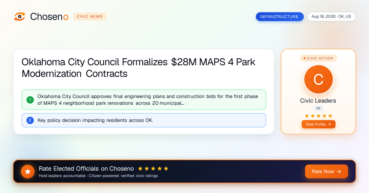Oklahoma City Council Formalizes $28M MAPS 4 Park Modernization Contracts