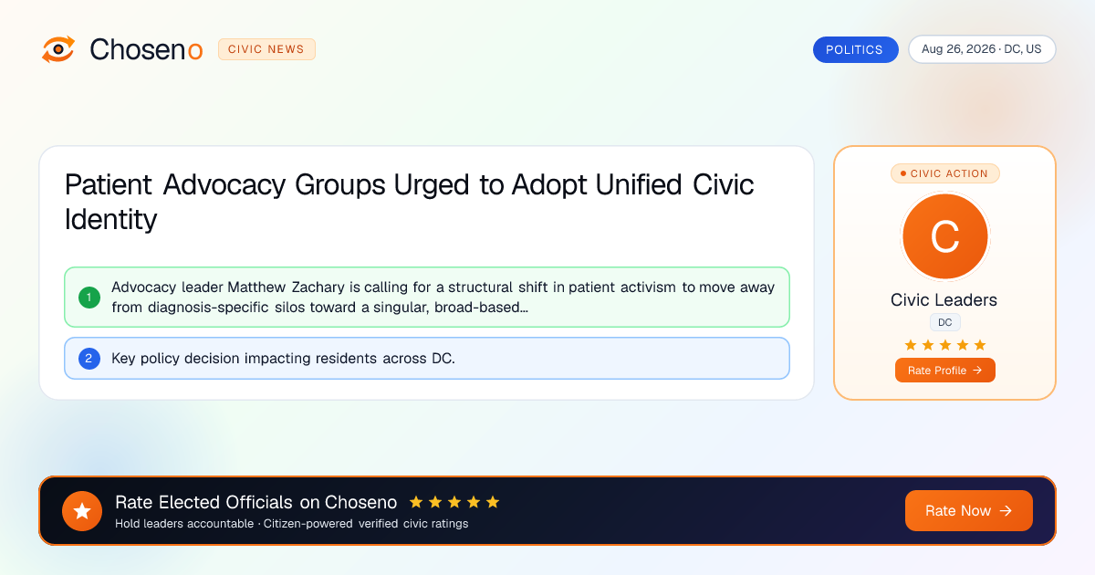 Patient Advocacy Groups Urged to Adopt Unified Civic Identity
