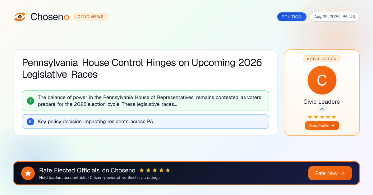Visual summary for Pennsylvania House Control Hinges on Upcoming 2026 Legislative Races