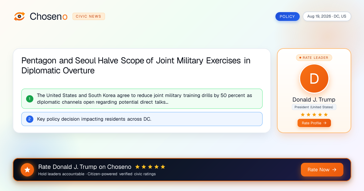 Pentagon and Seoul Halve Scope of Joint Military Exercises in Diplomatic Overture