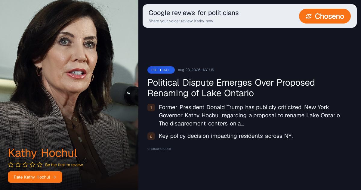 Political Dispute Emerges Over Proposed Renaming of Lake Ontario
