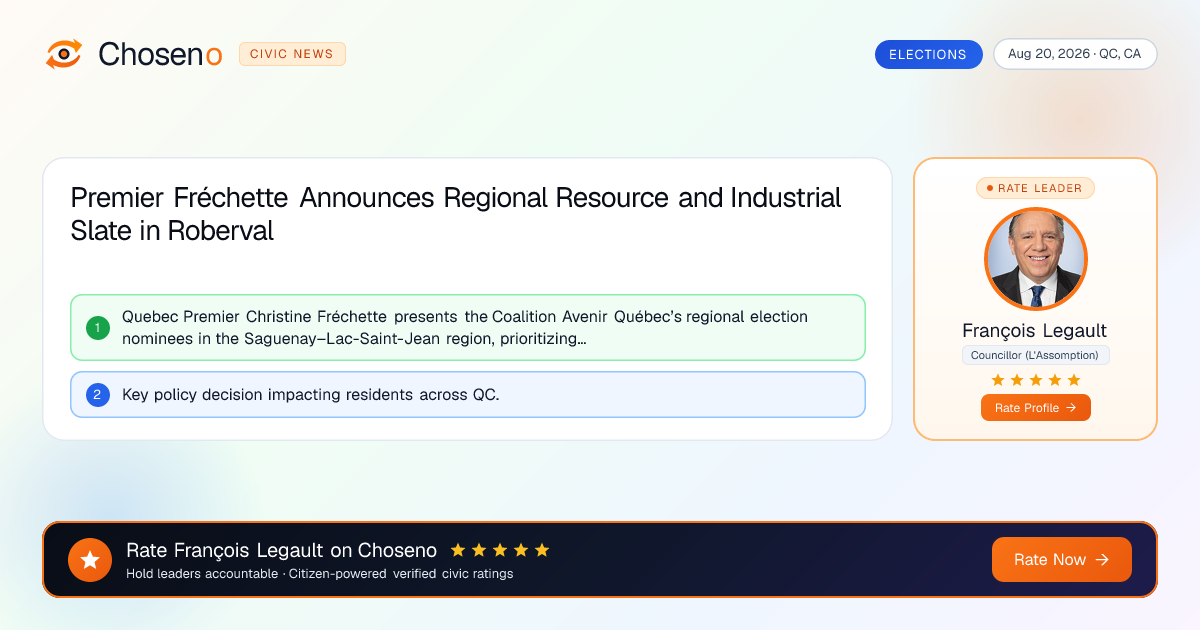 Premier Fréchette Announces Regional Resource and Industrial Slate in Roberval