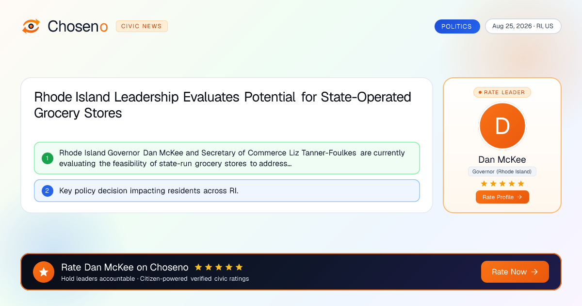 Visual summary for Rhode Island Leadership Evaluates Potential for State-Operated Grocery Stores
