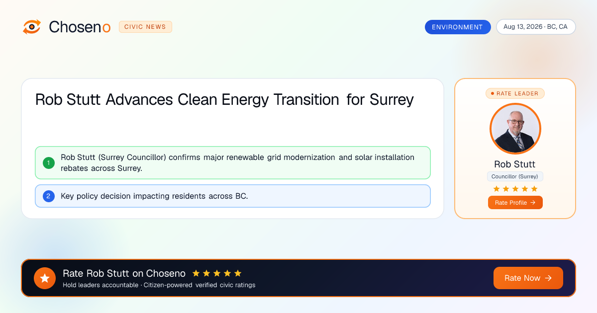 Rob Stutt Advances Clean Energy Transition for Surrey