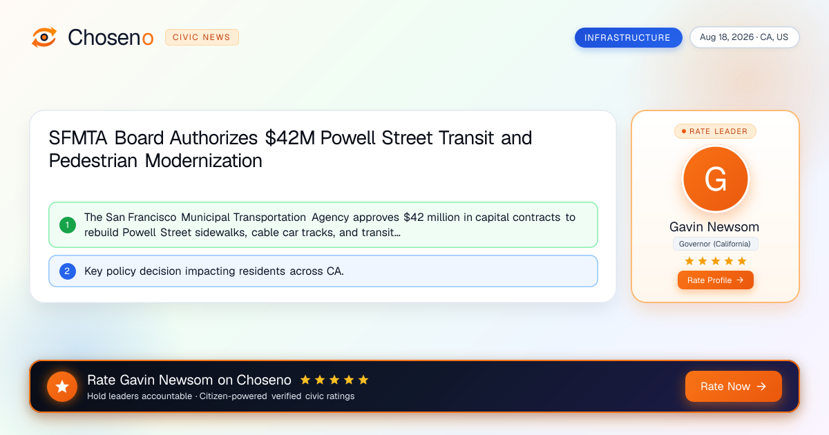 SFMTA Board Authorizes $42M Powell Street Transit and Pedestrian Modernization