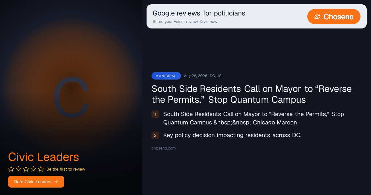 South Side Residents Call on Mayor to “Reverse the Permits,” Stop Quantum Campus