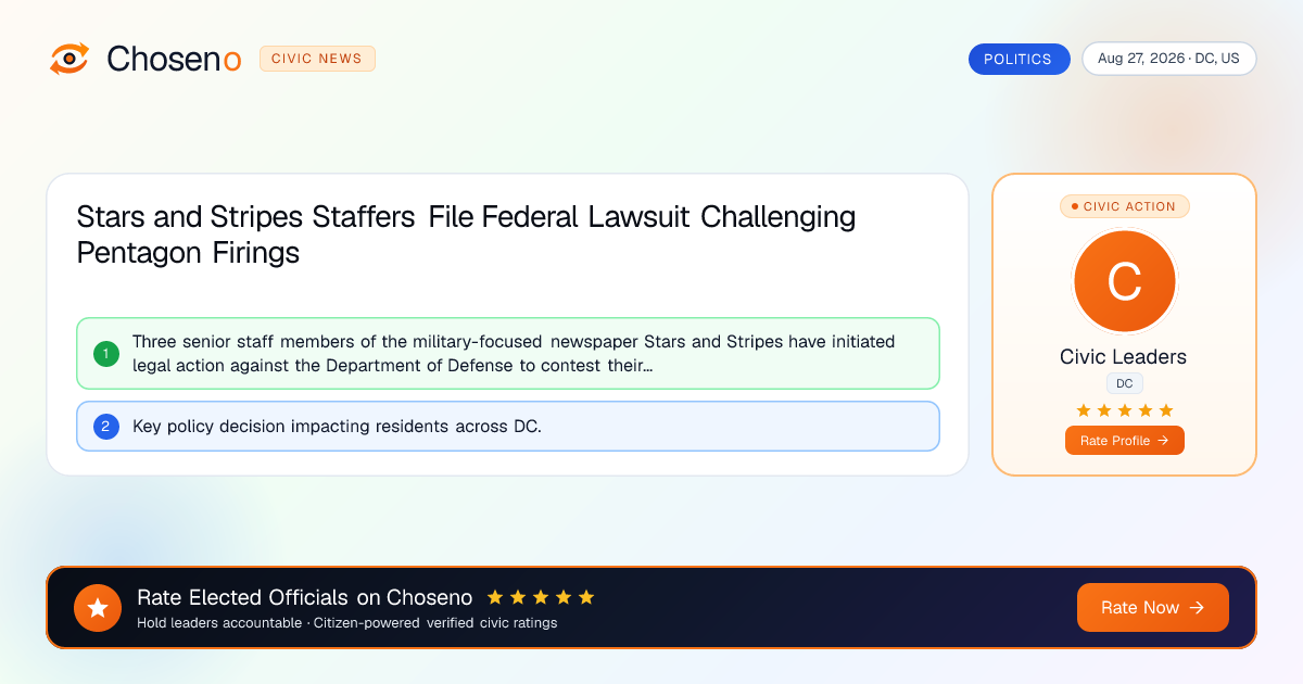 Stars and Stripes Staffers File Federal Lawsuit Challenging Pentagon Firings