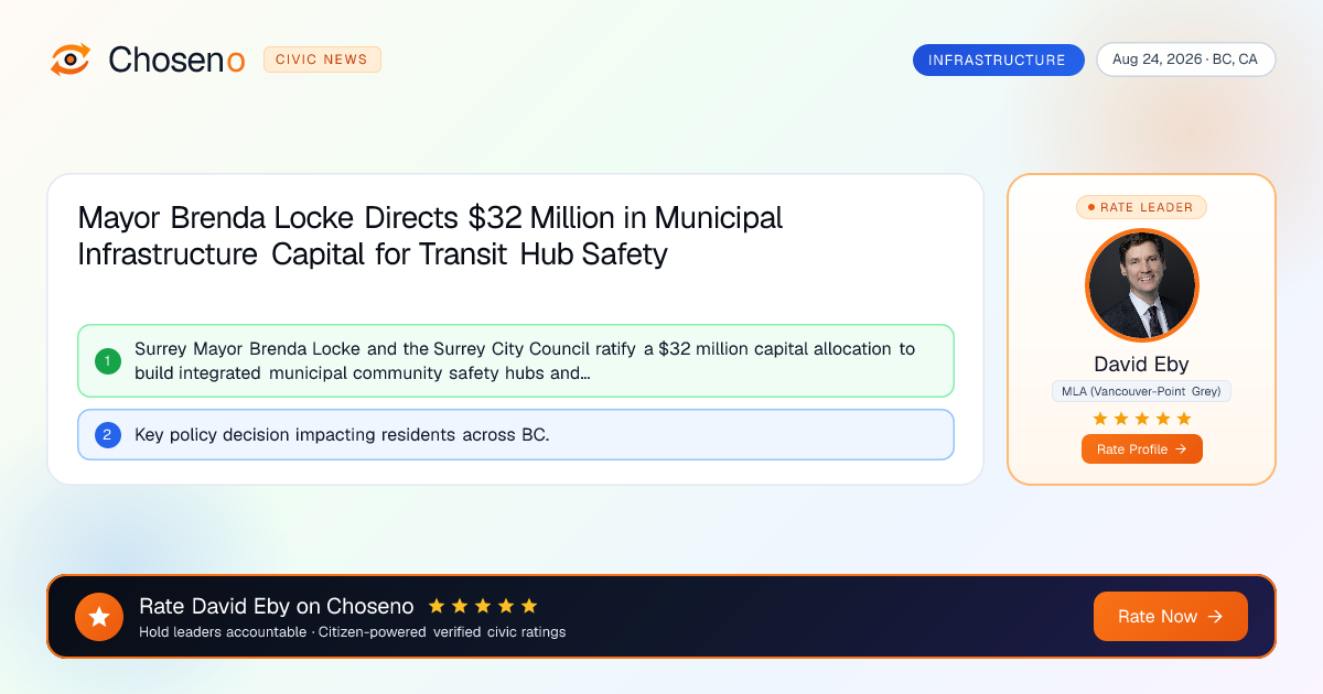 Visual summary for Mayor Brenda Locke Directs $32 Million in Municipal Infrastructure Capital for Transit Hub Safety