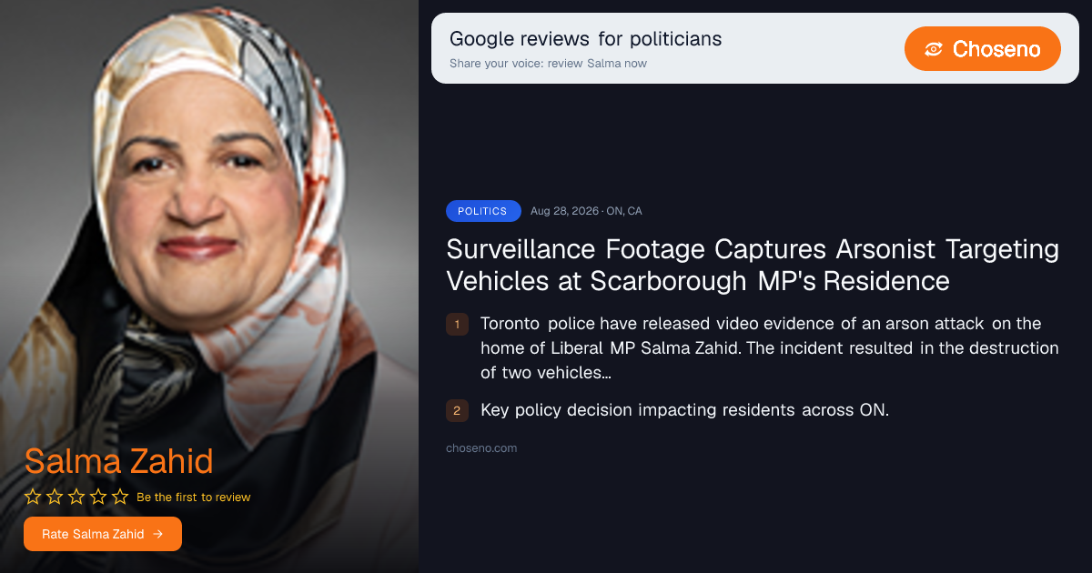 Visual summary for Surveillance Footage Captures Arsonist Targeting Vehicles at Scarborough MP's Residence