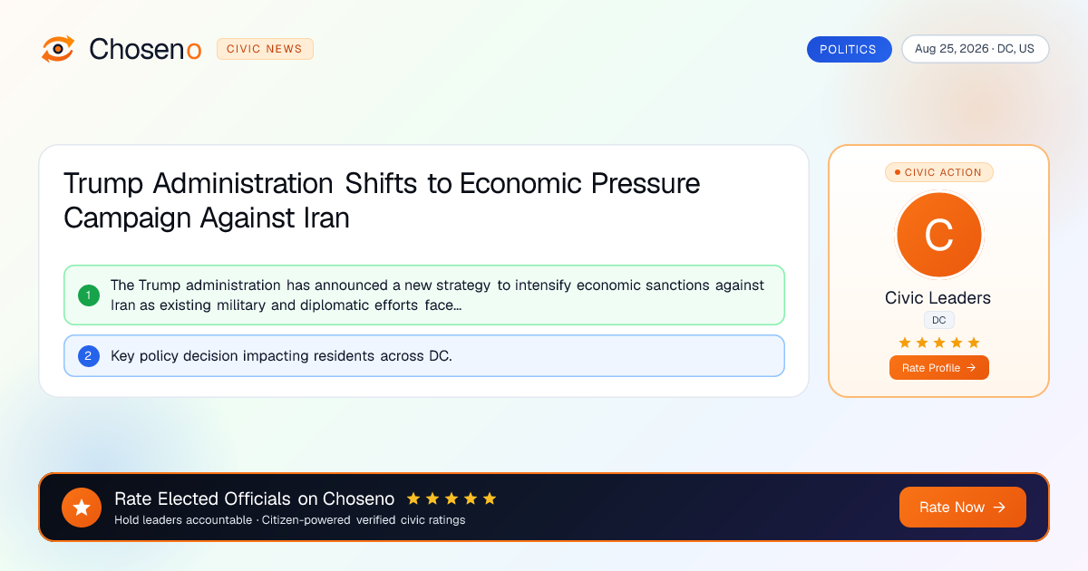 Visual summary for Trump Administration Shifts to Economic Pressure Campaign Against Iran