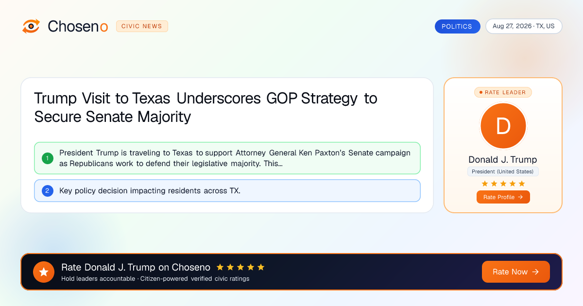 Trump Visit to Texas Underscores GOP Strategy to Secure Senate Majority