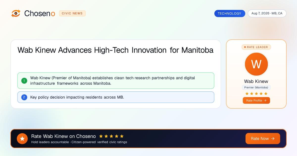Wab Kinew Advances High-Tech Innovation for Manitoba