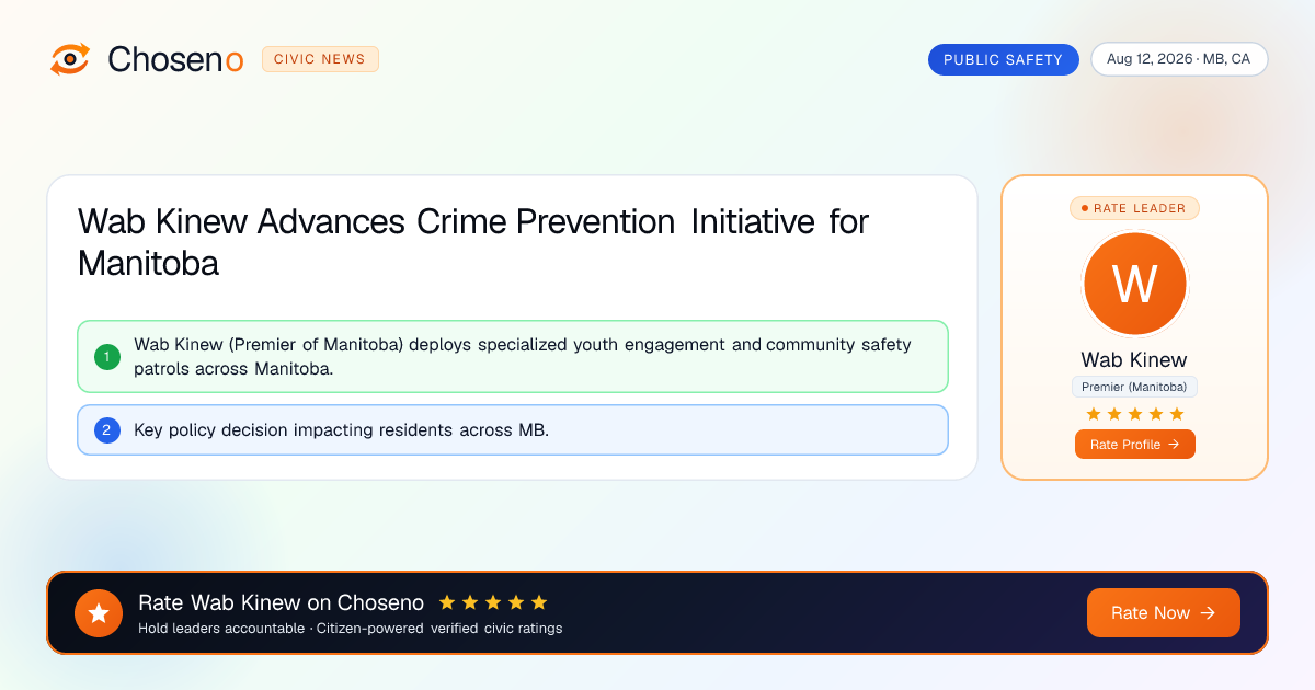 Wab Kinew Advances Crime Prevention Initiative for Manitoba