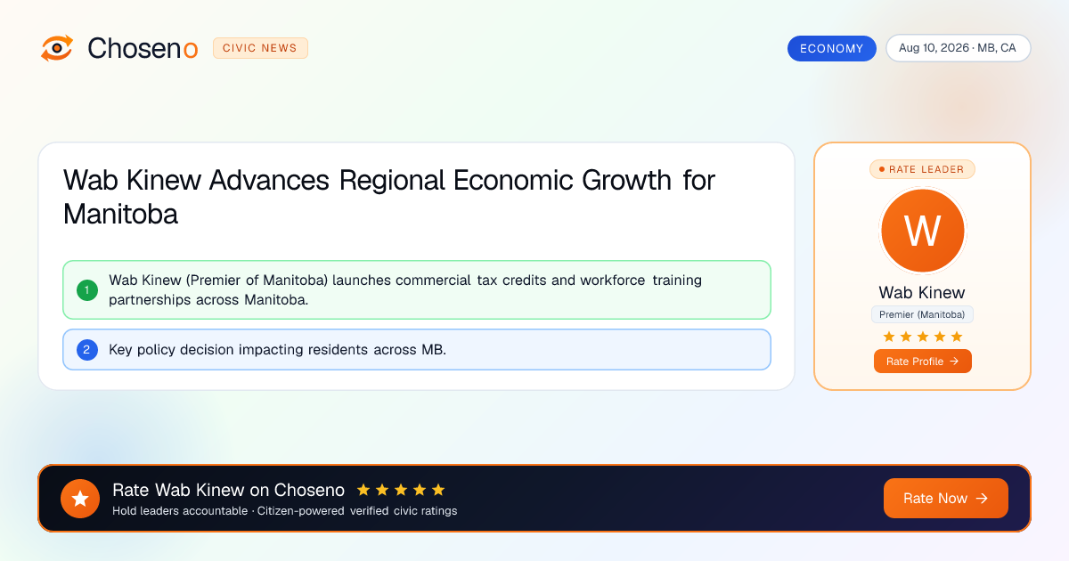 Wab Kinew Advances Regional Economic Growth for Manitoba