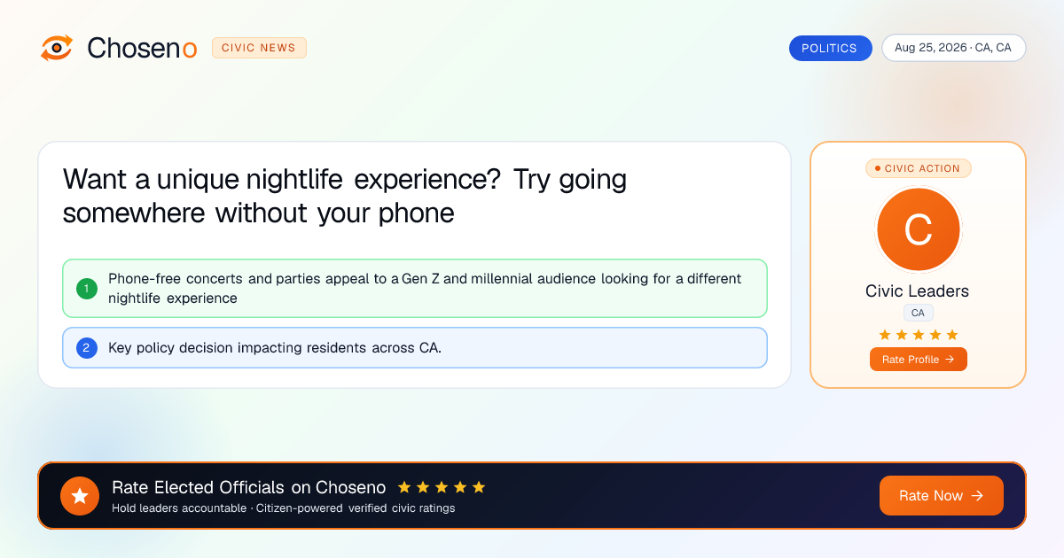 Visual summary for Want a unique nightlife experience? Try going somewhere without your phone