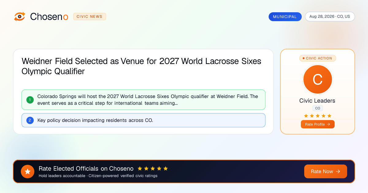 Weidner Field Selected as Venue for 2027 World Lacrosse Sixes Olympic Qualifier