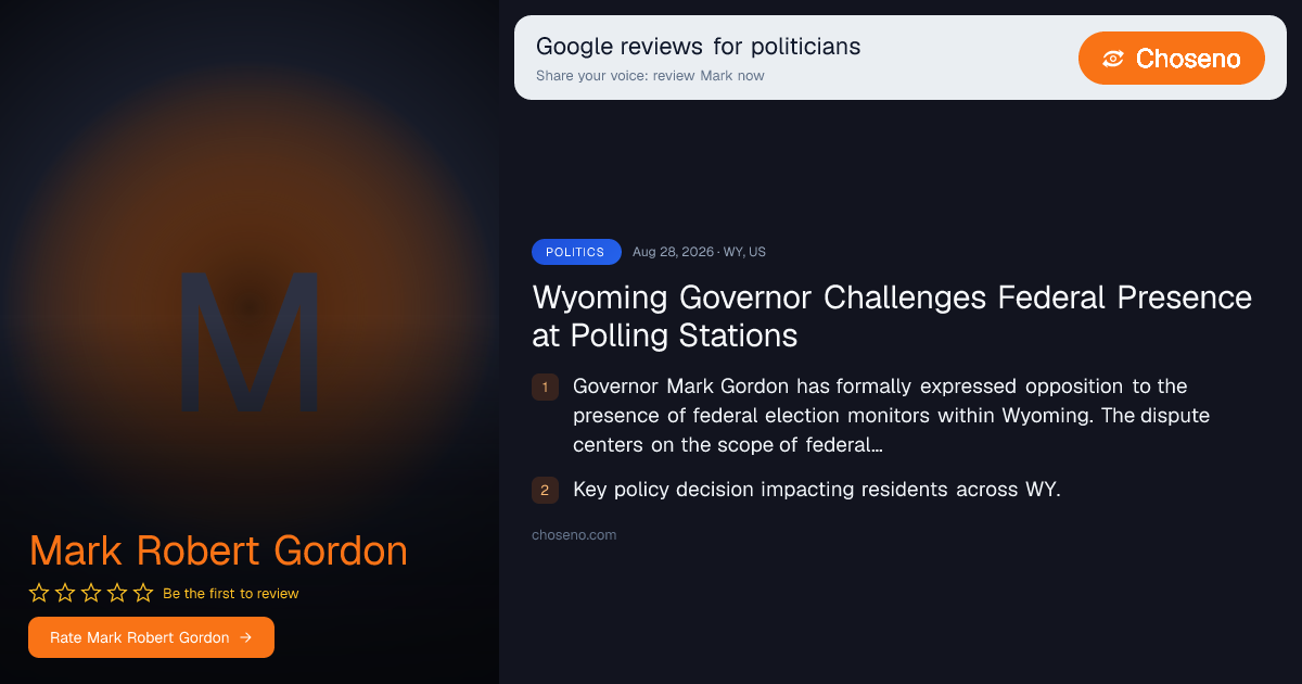 Wyoming Governor Challenges Federal Presence at Polling Stations