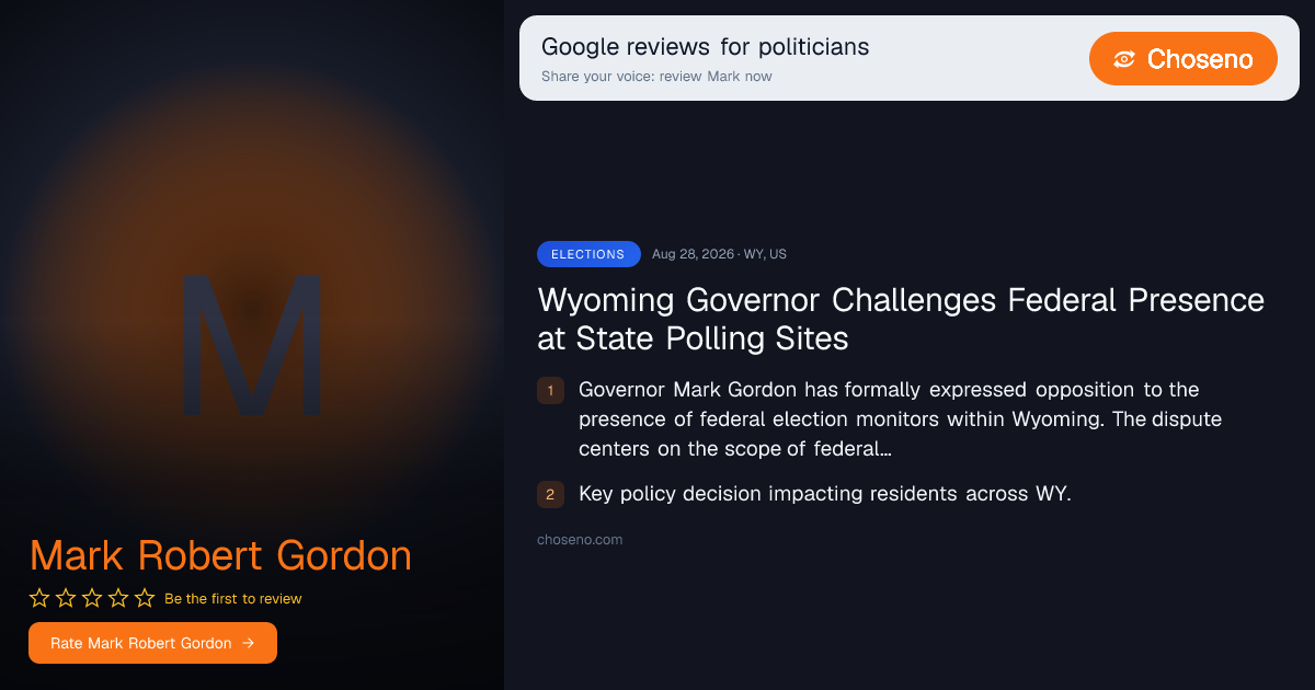 Wyoming Governor Challenges Federal Presence at State Polling Sites